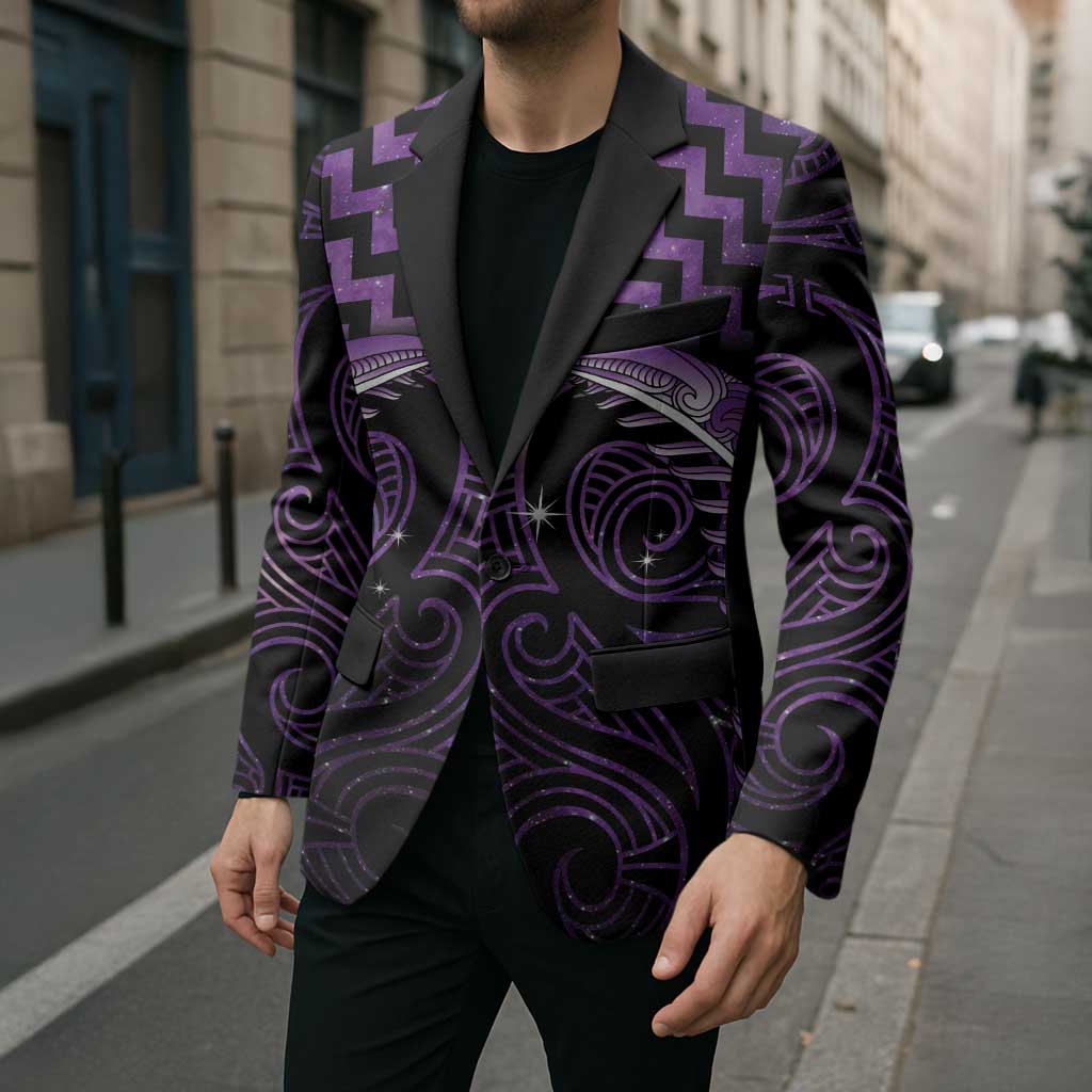 Purple Matariki New Zealand Blazer Maori Poutama Galaxy Vibes - Polynesian Pride