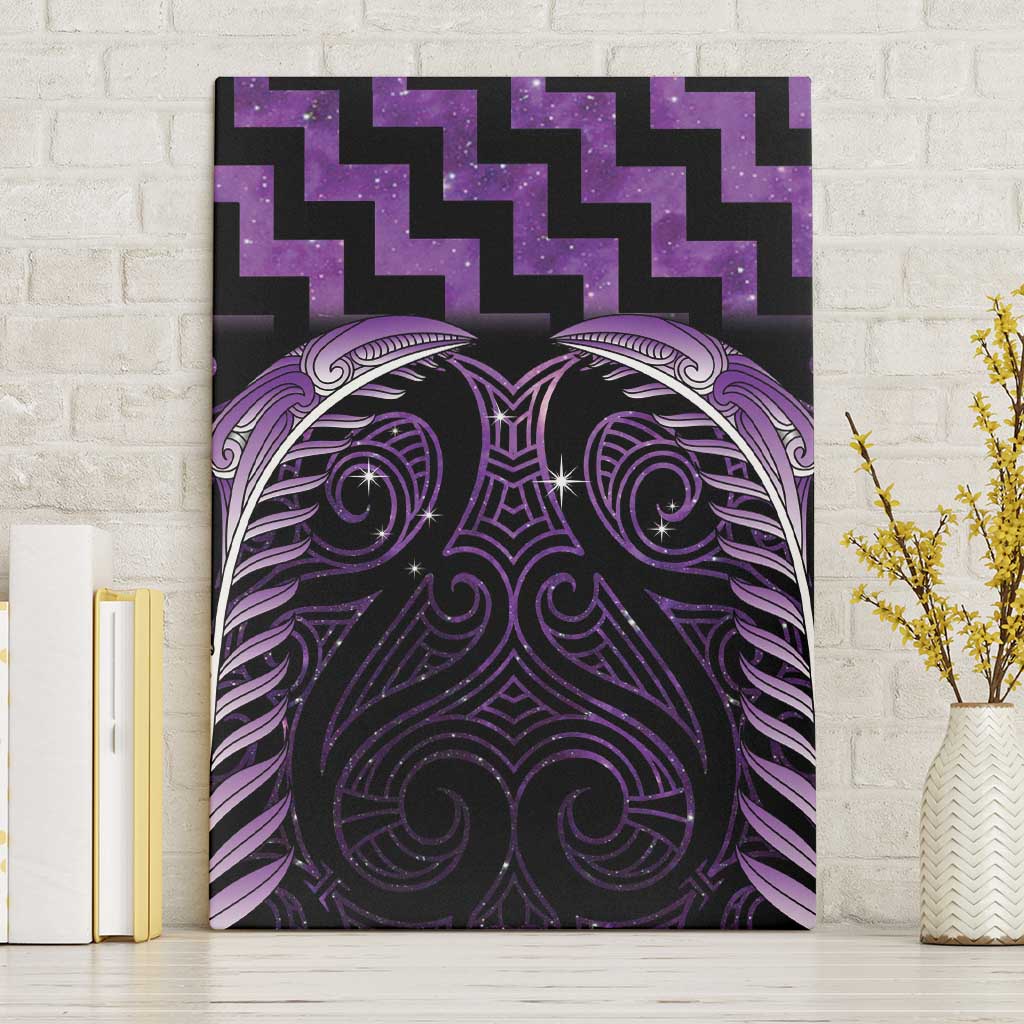 Purple Matariki New Zealand Canvas Wall Art Maori Poutama Galaxy Vibes