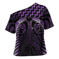 Purple Matariki New Zealand Cross Shoulder Shirt Maori Poutama Galaxy Vibes - Polynesian Pride