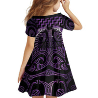 Purple Matariki New Zealand Family Matching Off Shoulder Maxi Dress and Hawaiian Shirt Maori Poutama Galaxy Vibes
