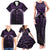 Purple Matariki New Zealand Family Matching Tank Maxi Dress and Hawaiian Shirt Maori Poutama Galaxy Vibes