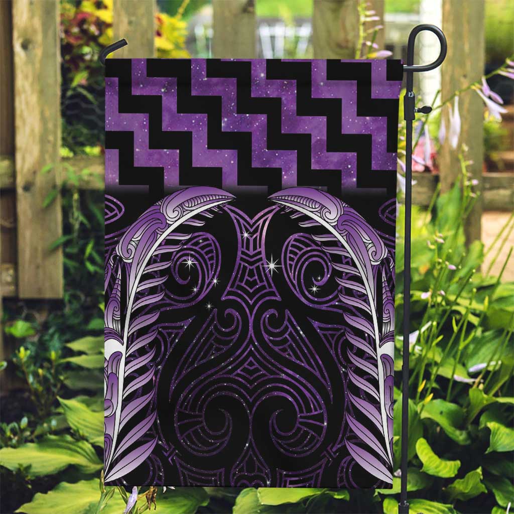 Purple Matariki New Zealand Garden Flag Maori Poutama Galaxy Vibes