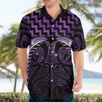 Purple Matariki New Zealand Hawaiian Shirt Maori Poutama Galaxy Vibes