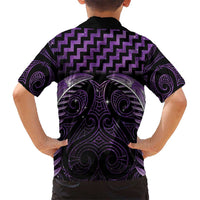 Purple Matariki New Zealand Hawaiian Shirt Maori Poutama Galaxy Vibes
