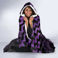 Purple Matariki New Zealand Hooded Blanket Maori Poutama Galaxy Vibes