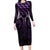 Purple Matariki New Zealand Long Sleeve Bodycon Dress Maori Poutama Galaxy Vibes