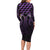 Purple Matariki New Zealand Long Sleeve Bodycon Dress Maori Poutama Galaxy Vibes