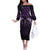 Purple Matariki New Zealand Off The Shoulder Long Sleeve Dress Maori Poutama Galaxy Vibes