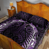 Purple Matariki New Zealand Quilt Bed Set Maori Poutama Galaxy Vibes