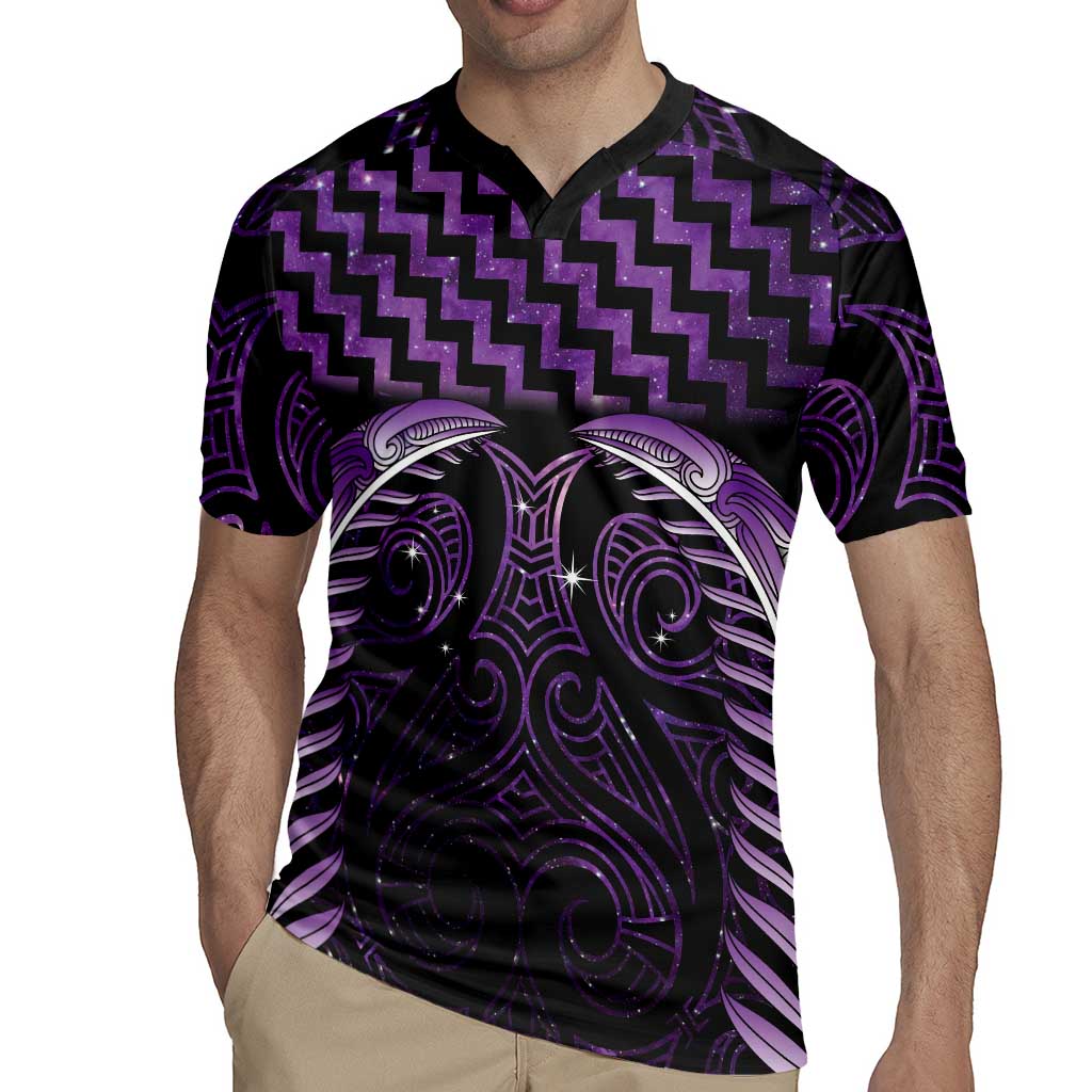 Purple Matariki New Zealand Rugby Jersey Maori Poutama Galaxy Vibes