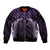 Purple Matariki New Zealand Sleeve Zip Bomber Jacket Maori Poutama Galaxy Vibes