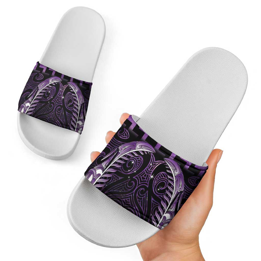 Purple Matariki New Zealand Slide Sandals Maori Poutama Galaxy Vibes - Polynesian Pride