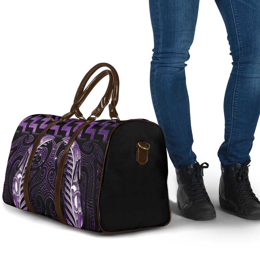 Purple Matariki New Zealand Travel Bag Maori Poutama Galaxy Vibes - Polynesian Pride