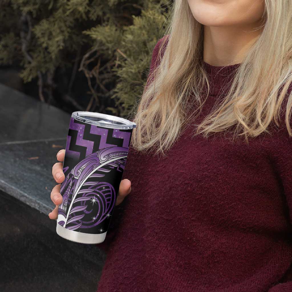 Purple Matariki New Zealand Tumbler Cup Maori Poutama Galaxy Vibes