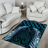 Blue Matariki New Zealand Area Rug Maori Poutama Galaxy Vibes