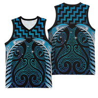 Blue Matariki New Zealand Basketball Jersey Maori Poutama Galaxy Vibes - Polynesian Pride
