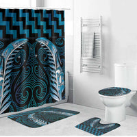 Blue Matariki New Zealand Bathroom Set Maori Poutama Galaxy Vibes - Polynesian Pride