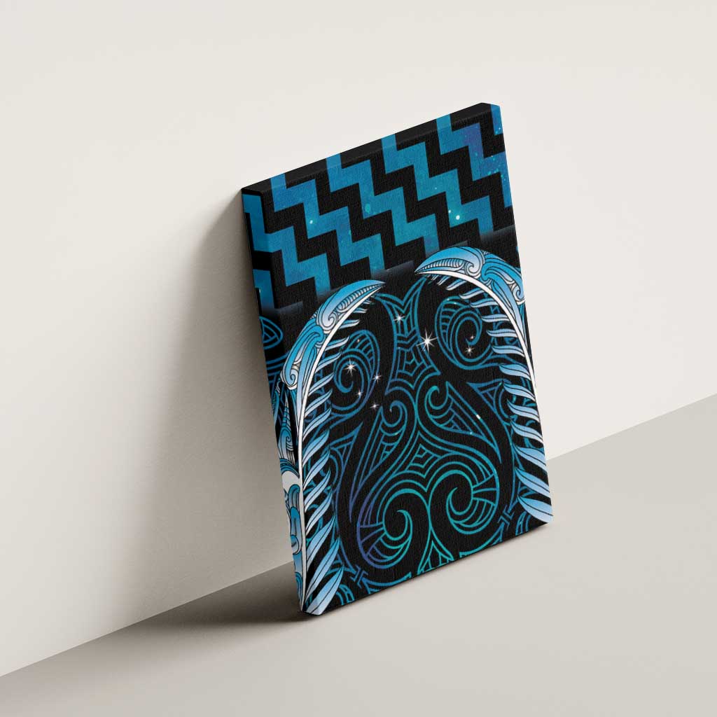 Blue Matariki New Zealand Canvas Wall Art Maori Poutama Galaxy Vibes