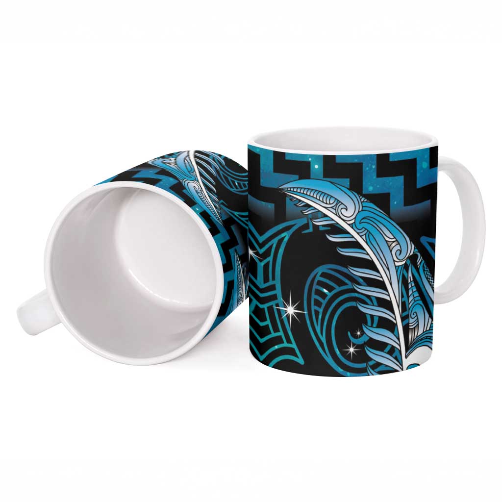 Blue Matariki New Zealand Ceramic Mug Maori Poutama Galaxy Vibes - Polynesian Pride