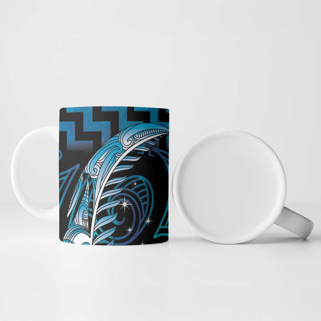 Blue Matariki New Zealand Ceramic Mug Maori Poutama Galaxy Vibes - Polynesian Pride