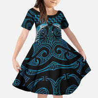 Blue Matariki New Zealand Family Matching Mermaid Dress and Hawaiian Shirt Maori Poutama Galaxy Vibes