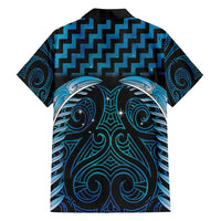 Blue Matariki New Zealand Family Matching Off Shoulder Maxi Dress and Hawaiian Shirt Maori Poutama Galaxy Vibes