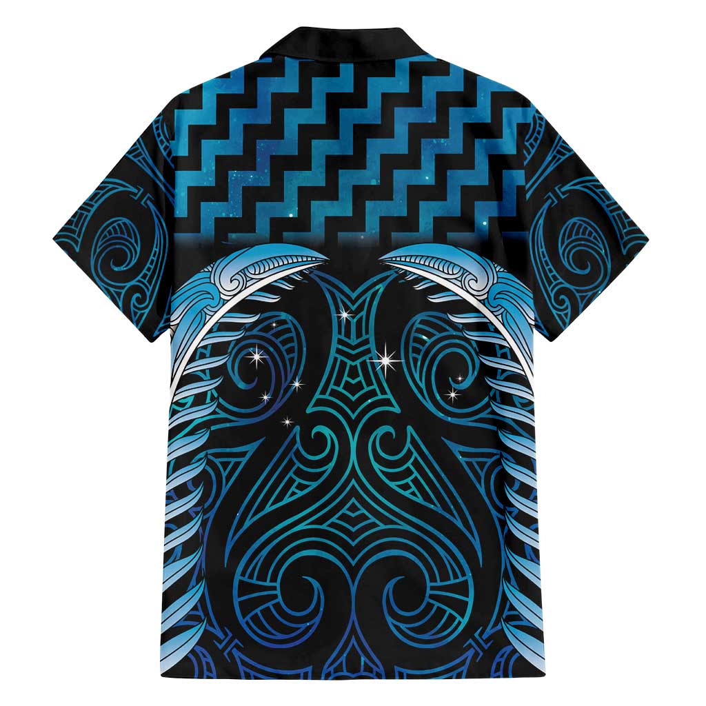 Blue Matariki New Zealand Family Matching Puletasi and Hawaiian Shirt Maori Poutama Galaxy Vibes