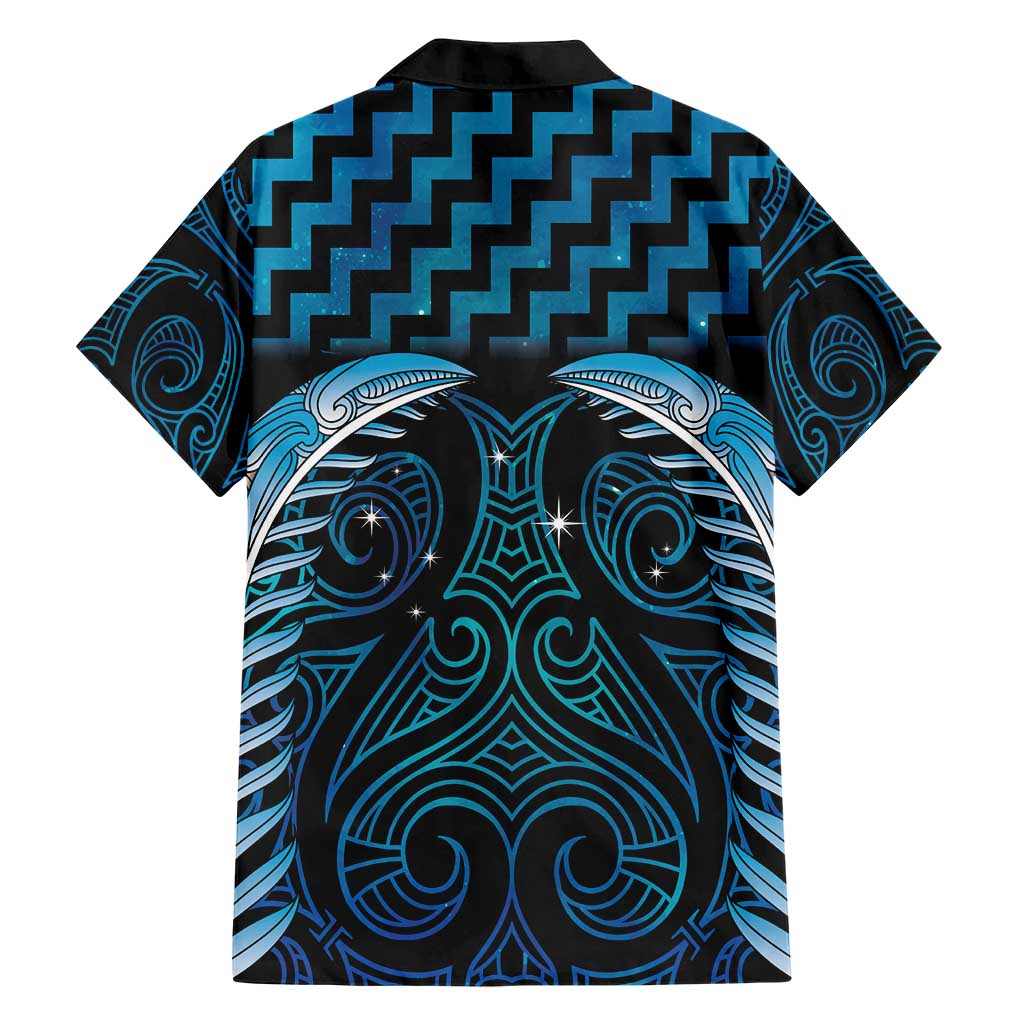 Blue Matariki New Zealand Hawaiian Shirt Maori Poutama Galaxy Vibes