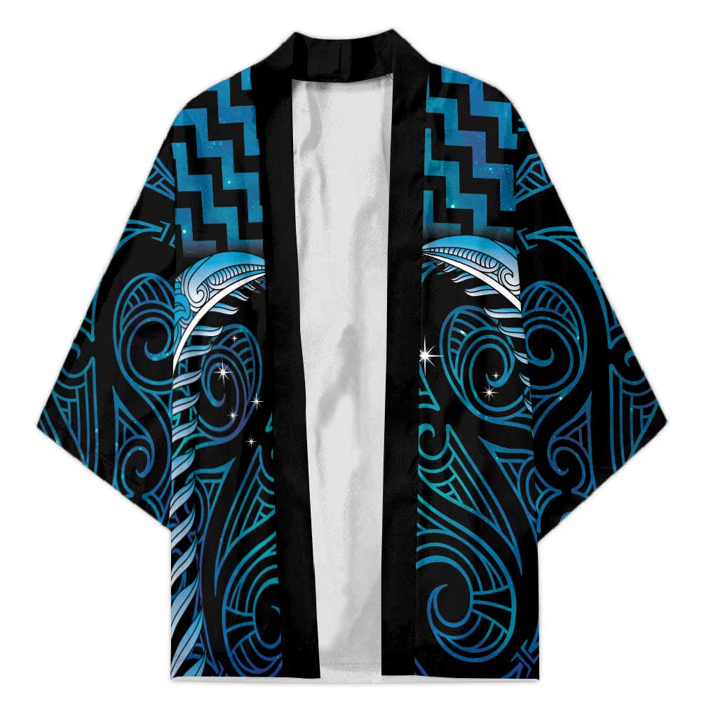 Blue Matariki New Zealand Kimono Maori Poutama Galaxy Vibes - Polynesian Pride