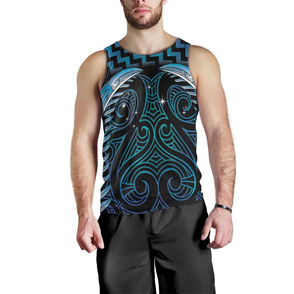 Blue Matariki New Zealand Men Tank Top Maori Poutama Galaxy Vibes