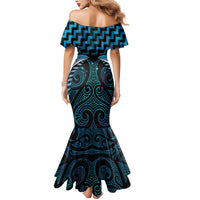 Blue Matariki New Zealand Mermaid Dress Maori Poutama Galaxy Vibes