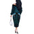 Blue Matariki New Zealand Off The Shoulder Long Sleeve Dress Maori Poutama Galaxy Vibes