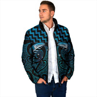 Blue Matariki New Zealand Padded Jacket Maori Poutama Galaxy Vibes - Polynesian Pride