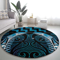 Blue Matariki New Zealand Round Carpet Maori Poutama Galaxy Vibes
