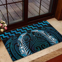 Blue Matariki New Zealand Rubber Doormat Maori Poutama Galaxy Vibes