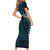 Blue Matariki New Zealand Short Sleeve Bodycon Dress Maori Poutama Galaxy Vibes