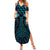 Blue Matariki New Zealand Summer Maxi Dress Maori Poutama Galaxy Vibes