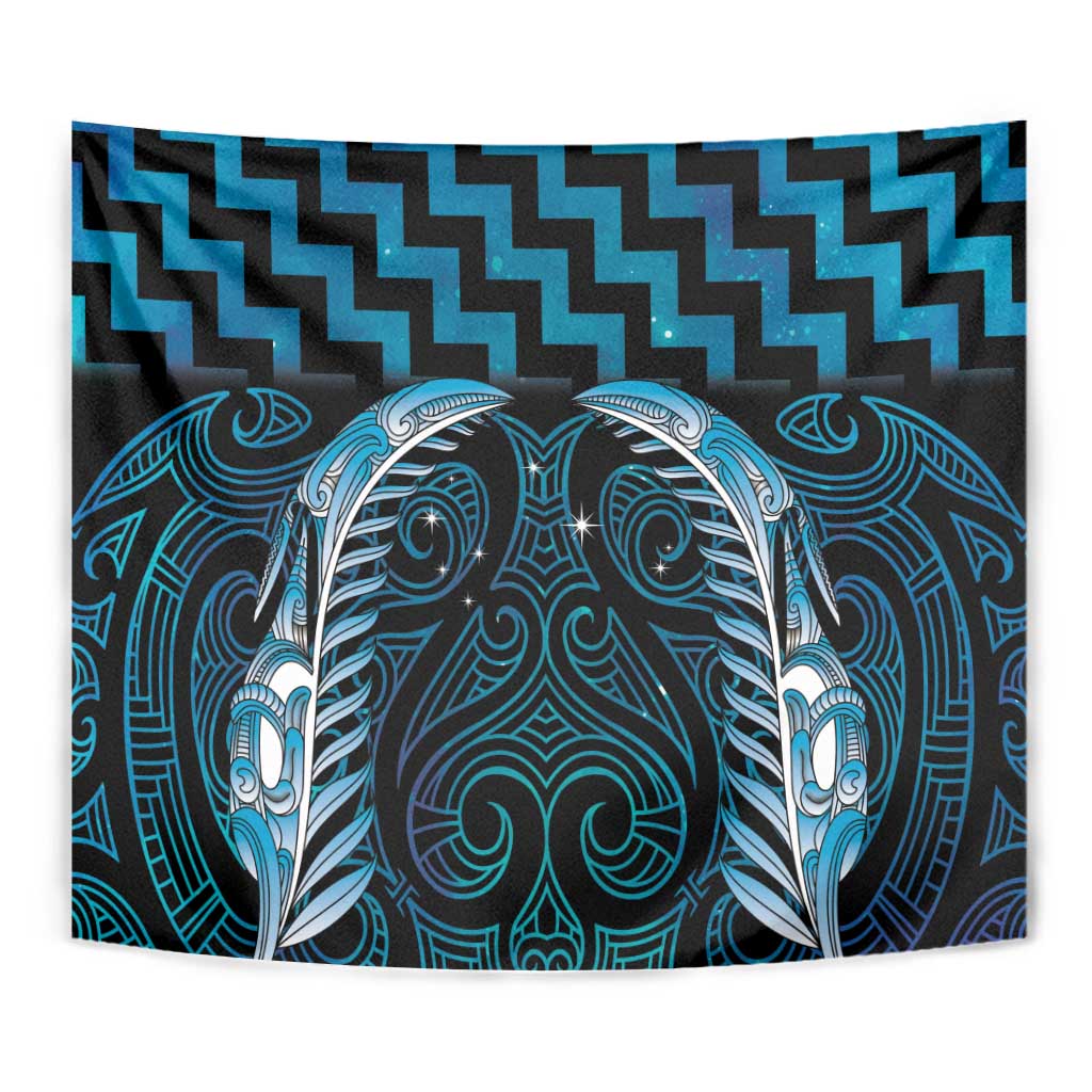 Blue Matariki New Zealand Tapestry Maori Poutama Galaxy Vibes