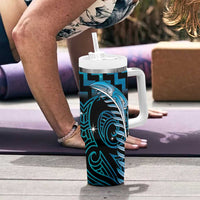 Blue Matariki New Zealand Tumbler With Handle Maori Poutama Galaxy Vibes