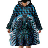 Blue Matariki New Zealand Wearable Blanket Hoodie Maori Poutama Galaxy Vibes