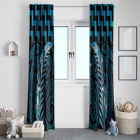 Blue Matariki New Zealand Window Curtain Maori Poutama Galaxy Vibes