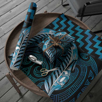 Blue Matariki New Zealand Wrapping Paper Maori Poutama Galaxy Vibes - Polynesian Pride