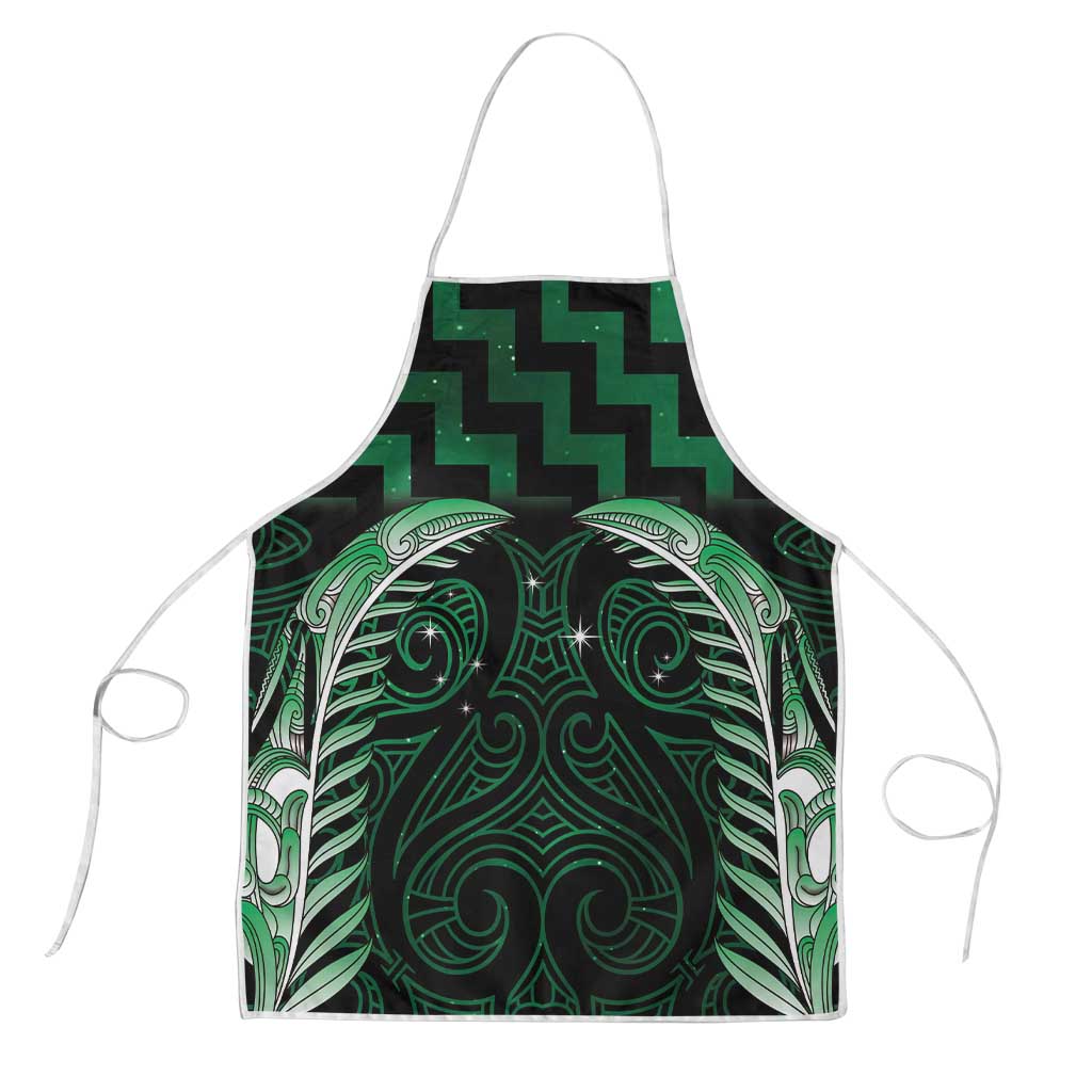 Green Matariki New Zealand Apron Maori Poutama Galaxy Vibes - Polynesian Pride