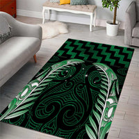 Green Matariki New Zealand Area Rug Maori Poutama Galaxy Vibes