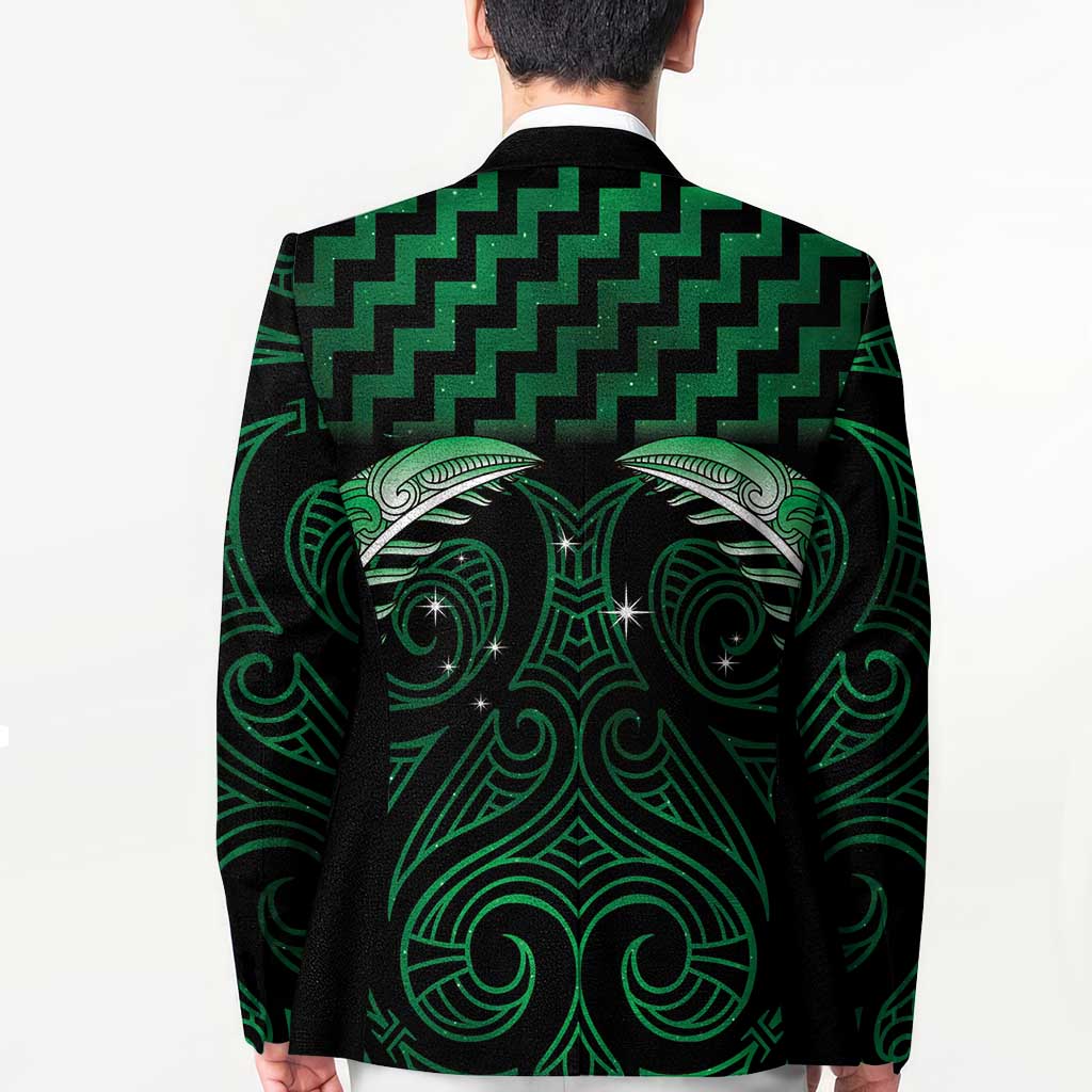 Green Matariki New Zealand Blazer Maori Poutama Galaxy Vibes - Polynesian Pride