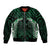 Green Matariki New Zealand Bomber Jacket Maori Poutama Galaxy Vibes
