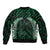 Green Matariki New Zealand Bomber Jacket Maori Poutama Galaxy Vibes