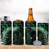 Green Matariki New Zealand 4 in 1 Can Cooler Tumbler Maori Poutama Galaxy Vibes