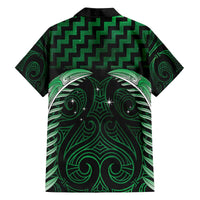 Green Matariki New Zealand Family Matching Off The Shoulder Long Sleeve Dress and Hawaiian Shirt Maori Poutama Galaxy Vibes