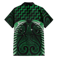 Green Matariki New Zealand Family Matching Puletasi and Hawaiian Shirt Maori Poutama Galaxy Vibes